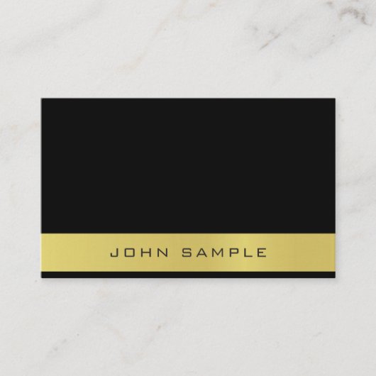 Creative Black Gold Professional Eenvoudige Plain Visitekaartje (Voorkant)