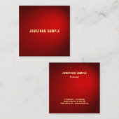 Creative Black Red Damask Sjabloon Luxe Moderne Vierkante Visitekaartje (Voorkant / Achterkant)