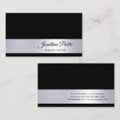 Creative Black Silver Handgeschreven cursief scrip Visitekaartje (Voorkant / Achterkant)