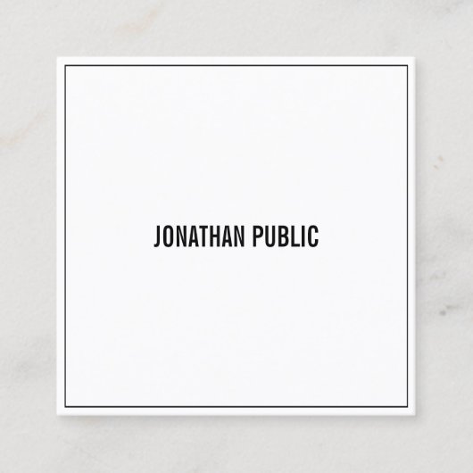 Creative Black White Minimalist Moderne Simple Chi Vierkante Visitekaartje (Voorkant)