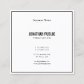 Creative Black White Minimalist Moderne Simple Chi Vierkante Visitekaartje (Achterkant)
