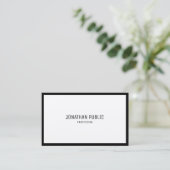 Creative Black White Simple Plain Elegant Visitekaartje (Staand voorkant)