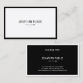 Creative Black White Simple Plain Elegant Visitekaartje (Voorkant / Achterkant)