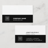 Creative Black White Slanke Professional Company Visitekaartje (Voorkant / Achterkant)