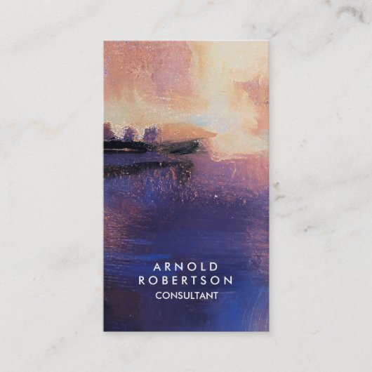 Creative Blue Abstract Modern Elegant Visitekaartje (Voorkant)