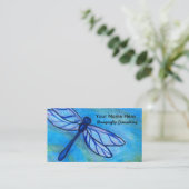 Creative Blue Dragonfly-Waterverf Visitekaartje (Staand voorkant)