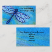 Creative Blue Dragonfly-Waterverf Visitekaartje (Voorkant / Achterkant)
