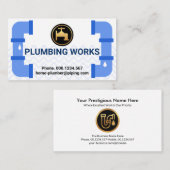 Creative Blue Leaking Plumbing Pipe Visitekaartje (Voorkant / Achterkant)