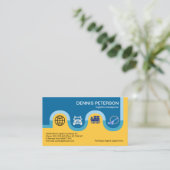 Creative Blue Logistics Road Map Transport Icons Visitekaartje (Staand voorkant)