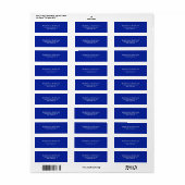 Creative Blue Plain Elegant Simple Minimalist Etiket (Full Sheet)
