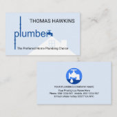 Creative Blue Plumber Pipeline Home Waterflow Visitekaartje (Voorkant / Achterkant)