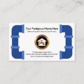 Creative Blue Plumbing Pipe Lijst Plumber Visitekaartje (Achterkant)