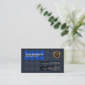 Creative Blue Stippen Signement Public Relations Visitekaartje (Staand voorkant)