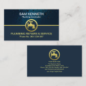 Creative Blue Water Drop Gold Faucet Plummer Visitekaartje (Voorkant / Achterkant)