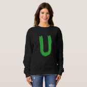 Creative Bold Green Letter U - Design Alphabet - M Trui (Voorkant volledig)