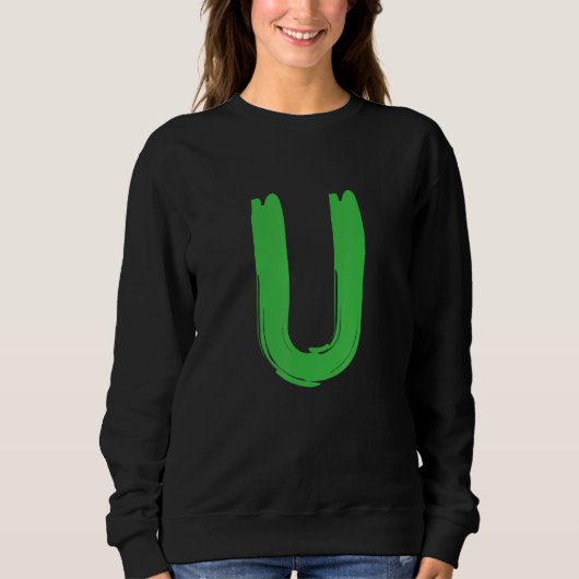 Creative Bold Green Letter U - Design Alphabet - M Trui (Voorkant)