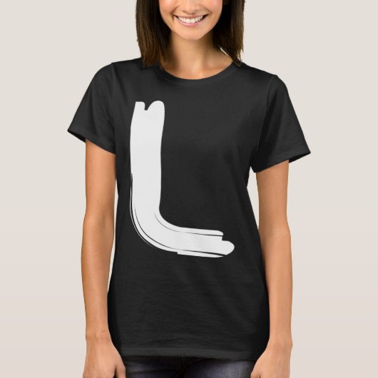 Creative Bold White Letter L   Alphabet  Marker T-shirt (Voorkant)