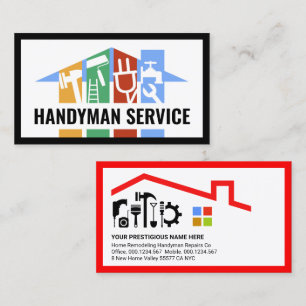 Creative Building Rooftop Handyman Tools Panel Visitekaartje