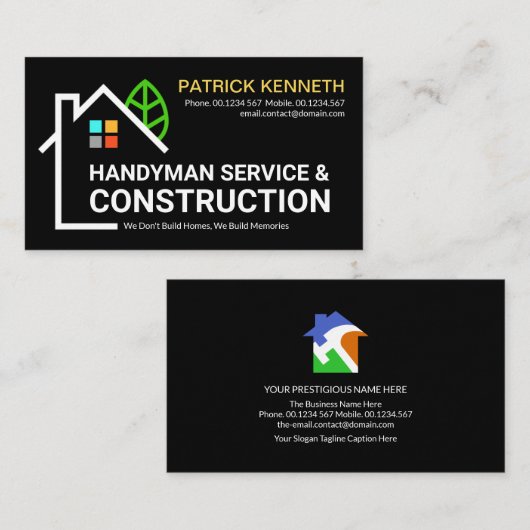 Creative Building Structure Roofing Contractor Visitekaartje (Voorkant / Achterkant)