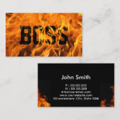 Creative Burning Fire Bold Typografie Boss Visitekaartje (Voorkant / Achterkant)