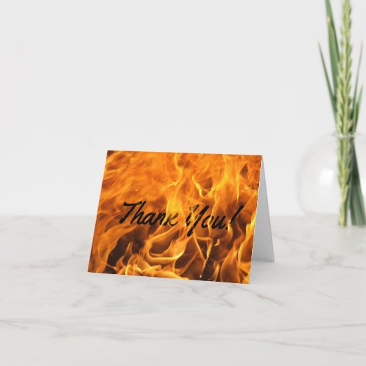 Creative Burning Fire Typography Dank je Bedankkaart (Voorkant)
