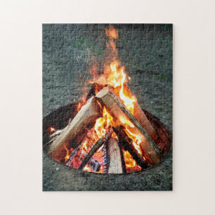 Creative camping fire campfire foto puzzel puzzel