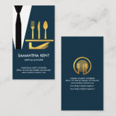 Creative Caterer Tuxedo Serving Gold Cutlery Visitekaartje (Voorkant / Achterkant)