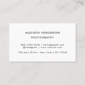 Creative & Chic Photography Black Qr Code Visitekaartje (Achterkant)