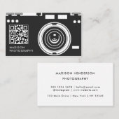 Creative & Chic Photography Black Qr Code Visitekaartje (Voorkant / Achterkant)