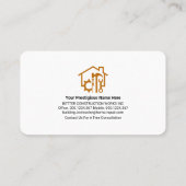 Creative Construction Handyman Tools Banner Visitekaartje (Achterkant)
