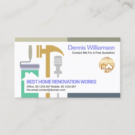Creative Contractor Handyman Tools Construction Visitekaartje (Voorkant)