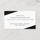 CREATIVE CORNERS classy monogram zwart wit Visitekaartje (Achterkant)