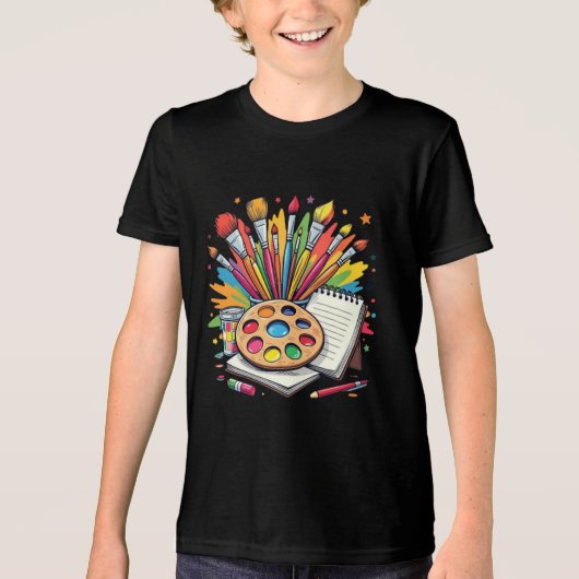 Creative crew art class Tri-Blend shirt (Voorkant)
