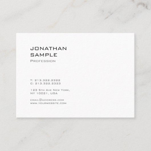 Creative Cute Design Modern Trendy Cool Plain Visitekaartje (Voorkant)