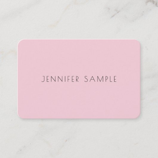 Creative Cute Design Pink Professional Plain Luxe Visitekaartje (Voorkant)