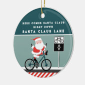 Creative Cyclist Biking Kerstmis 2023 Keramisch Ornament (Links)