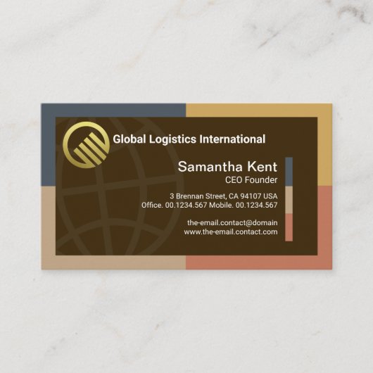 Creative Dynamic Border Lijst Global Import Export Visitekaartje (Voorkant)
