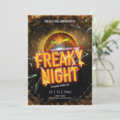 Creative Electronic Neon Effect Halloween Party Kaart (Staand voorkant)