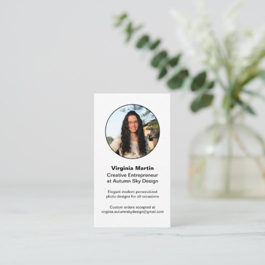 Creative Entrepreneur QR Code Photo Visitekaartje (Staand voorkant)