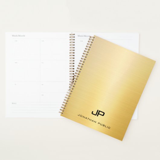 Creative Faux Gold Moderne Monogramme Nom Texte (Devant avec enveloppe)