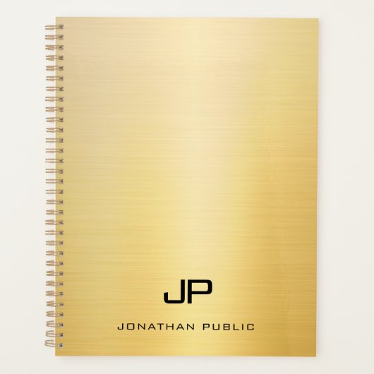 Creative Faux Gold Moderne Monogramme Nom Texte (Devant)