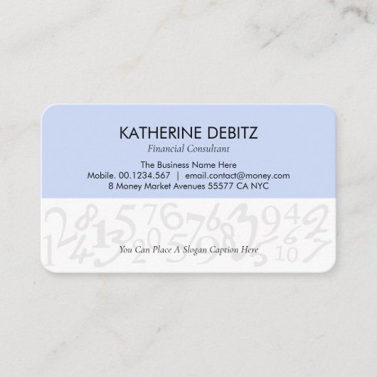 Creative Financial Numbers Design Visitekaartje (Voorkant)