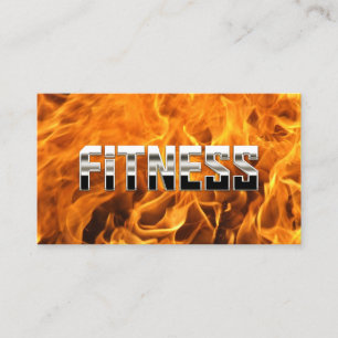 Creative Flaming Fire Metal Fitness Trainer Visitekaartje