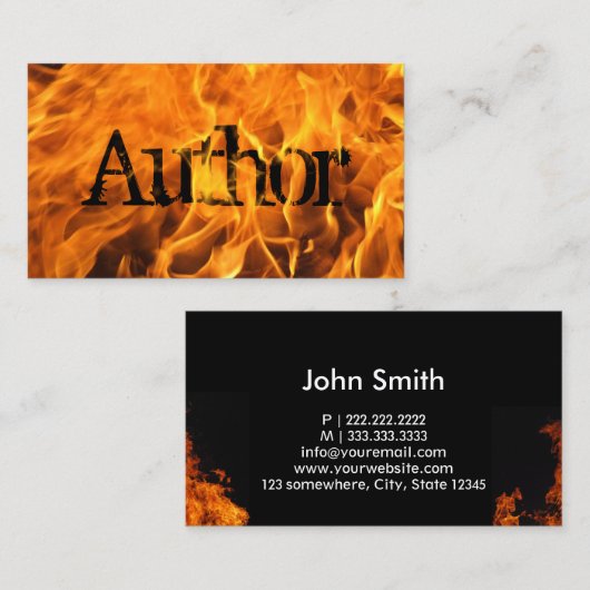 Creative Flaming Fire Typography Visitekaartje (Voorkant / Achterkant)