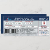Creative Flight Boarding Pass Bruiloft Uitnodigen Kaart (Voorkant / Achterkant)