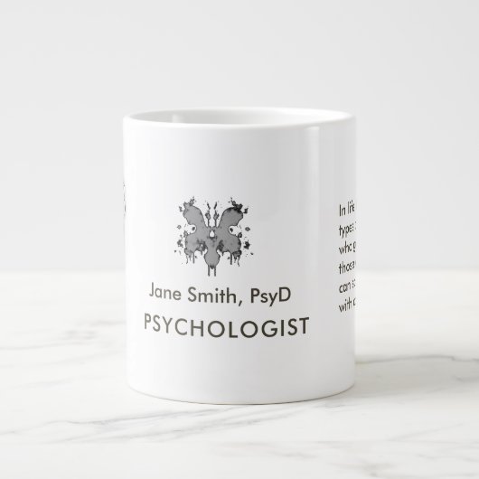 Creative Freud Caricature Rorschach Theme Quote fo Extra Grote Beker (Voorkant)