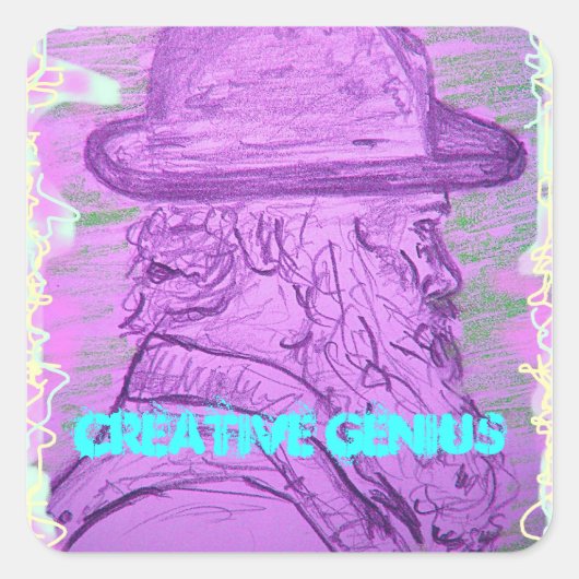 Creative Genius Vierkante Sticker (Voorkant)