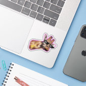 Creative Giraffe-Sticker Sticker (Laptop met iPhone)
