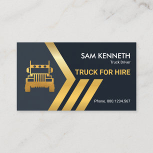 Creative Gold Arrow Border Truck Transportation Visitekaartje