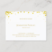Creative Gold Confetti Hand Script Text Sjabloon Visitekaartje (Achterkant)